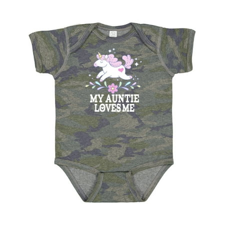 

Inktastic My Auntie Loves Me Unicorn Gift Baby Girl Bodysuit