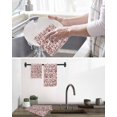 thumbnail image 5 of Farmhouse Red Hand Towels Set, Waffle Weave Kitchen Towels 3 Pieces, Vintage Flower Leaf Botanical Plant Microfiber Hair Face Bath Tea Towel Absorbent Quick Drying Cleaning Dish Cloths 15.7"x23.6", 5 of 7