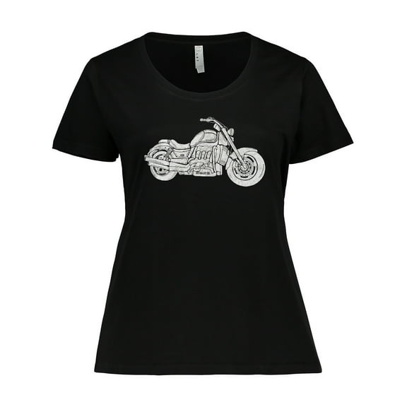 Inktastic Distressed Motorcycle Women's Plus Size T-Shirt