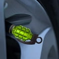thumbnail image 5 of Tire Air Valve Caps, Valve Stem Covers For Cars, Bicycles and Motorcycles, Grenade Bomb Style, Green Chrome Color - Pack of 4, 5 of 8