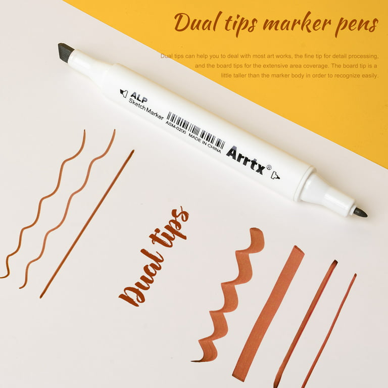 Arrtx Skin Tone 36 Colors Alcohol Marker Pen Set, Dual Tips