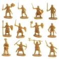 thumbnail image 2 of JWQFBC 2Pcs Plastic Medieval Knight Soldier Toys Action Figure Army Infantry Swordman Gold, 2 of 9