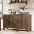 thumbnail image 2 of Furnibear 55" Fluted Buffet Cabinet with Storage Accent Sideboard,Modern Credenza with 4 Doors,Wood Coffee Bar Table Console for Dining Room Kitchen Living Room Entryway,Walnut Brown, 2 of 9