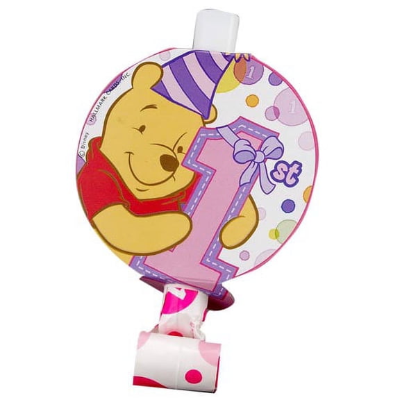 Winnie the Pooh Girl's 1st Birthday Blowouts / Favors (8ct)