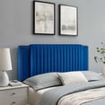 thumbnail image 2 of Headboard, Rivet Nailhead, Tufted, Full Queen Size, Blue Navy, Velvet, Mid Century Bedroom, Modern Contemporary Boutique HB35240, 2 of 9