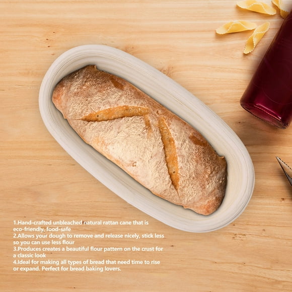 Fyydes Banneton Basket, Bread Proofing Basket,Handmade Unbleached Natural Cane Banneton Proofing Basket Dough Bread Baking Kit