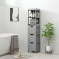 thumbnail image 2 of kleankin Narrow Bathroom Storage Cabinet, Freestanding Linen Tower Grey, 2 of 10