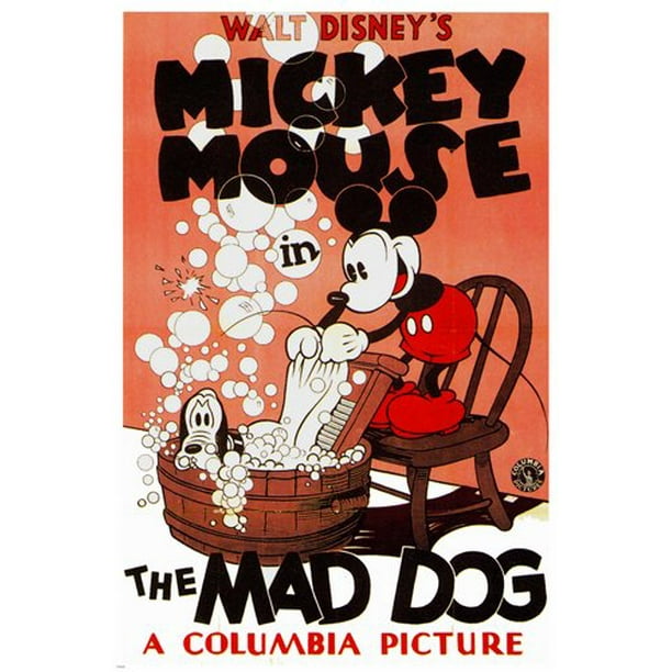 Vintage Walt Disney Mickey Mouse The Mad Dog Poster 24x36 Cartoon Classic Walmart Com Walmart Com