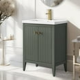 thumbnail image 4 of Vanity Art 24" Double Door Bathroom Vanity with Sink, Freestanding Storage Cabinet with Ceramic Top, and Removable Shelve, 4 of 8