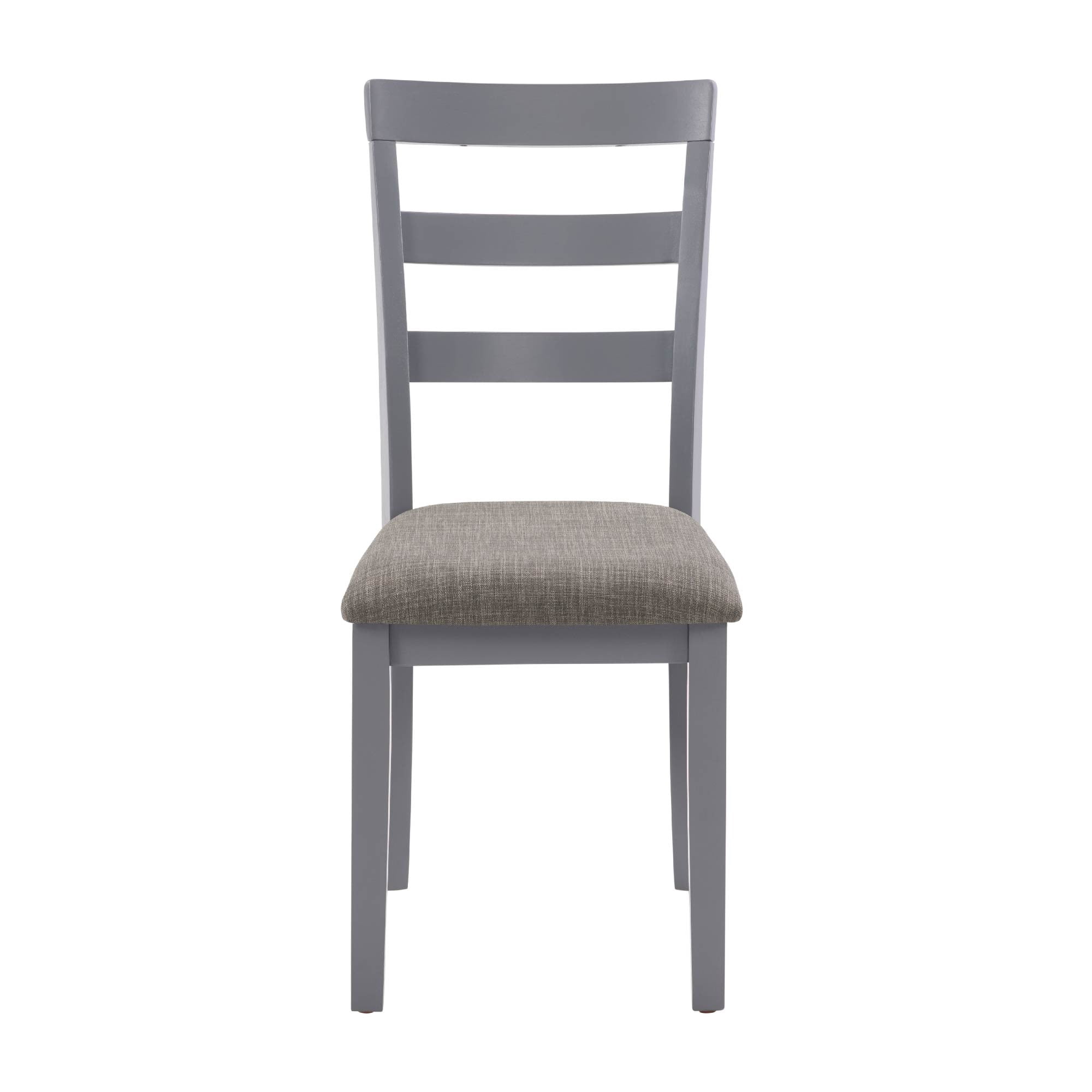 MAYEERTY Farmhouse Dining Chairs – Set of 2, Solid Wood Legs, High Ladder Back, Upholstered Seat, 275 lbs Capacity,Dark Brown