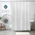 thumbnail image 3 of Cortina de baño Moorefield Flowers 183x183 cm con ojales negros, dobladillo magnetico y tacto suave, Blanco, 3 of 7