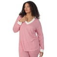 thumbnail image 6 of Aria Women’s Brushed Jersey V-Neck Long Sleeve and Jogger 2pc Sleepwear Set, Sizes XS-4X, 6 of 8