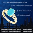 thumbnail image 2 of Gem Stone King 1.50 Ct Oval Green Turquoise 18K Yellow Gold Plated Sterling Silver Ring, 2 of 5