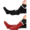 thumbnail image 7 of 2 Pairs Women's Warm Slipper Socks Christmas Fuzzy Socks Fleece-lined Non Slip Slipper Socks, 7 of 7