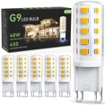 thumbnail image 1 of Bombilla LED TJOY G9, 4 W, 3000 K, luz blanca suave y cálida, 450 lm, 120 V, paquete de 6, 1 of 7