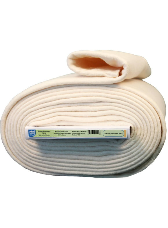 Pellon Natural Cotton Batting, off-White 96" x 9 Yards by the Bolt