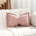 thumbnail image 2 of Bow Pillow, Comfortable Bow-Knot Throw Pillow / Seat Back Cushion, Boho Decorative Throw Pillows Chenille Textured Lumbar Pillows Large Bow Shaped Cushion for Bed Sofa Couch Living Room Bedroom Decor, 2 of 6