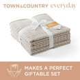 thumbnail image 2 of TOWN & COUNTRY EVERYDAY 4-Piece Textured Windowpane Washcloth Set, 13"x13", 100% Cotton, Plush & Absorbent 550GSM, Beige, 2 of 8