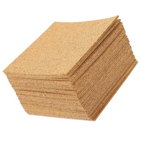 MERRYHAPY Self-Adhesive Cork Tiles Light Brown 60 Pieces for Crafts, Home Decor, Bulletin Boards, and Cup