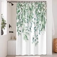thumbnail image 2 of Sage Green Eucalyptus Shower Curtain,Nature Watercolor Plant Leaves with Floral Bathroom Decor,Waterproof Fabric Shower Curtain Set with Hooks 60X72in, 2 of 6