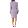 thumbnail image 3 of Conjuntos de falda para mujer INSPIRE CHIC, traje sin cuello, blazer y faldas lápiz, 2 piezas, atuendos elegantes en gris y púrpura, 3 of 6