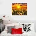 thumbnail image 4 of COMIO  Wall Art Canvas Painting Beautiful sunset over sunflower field yellow sunflower canvas Picture Poster Print Framed and Stretched for Living Room Bedroom Office, 4 of 4