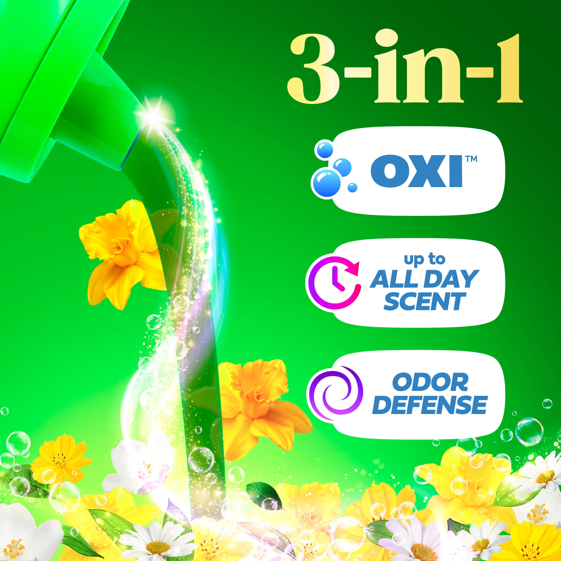 Gain Plus Laundry Detergent Liquid, Now with Odor Defense + OXI, Original Scent, 60 fl oz, 45 Loads