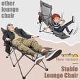 thumbnail image 4 of Reclining Beach Chair for Adults, 6-Legged Camping Chair with Foot Rest, Gray, 4 of 6