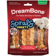 DreamBone Spirals Variety Pack, No-Rawhide Chews For Dogs, 22 Spiral Chews
