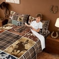 thumbnail image 3 of Erosebridal Rustic Cow Hide Full Size Sheets,Western Texas Star Cowhide Print Bed Sheets For Cowboy Cowgirl 4 Pieces, 3 of 6