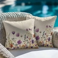 thumbnail image 4 of Throw Pillow Covers 16x16 Inch Set of 2 Purple Flower Floral Leaves Decorative Pillow Covers Branch Plant Nature Cushion Cover Pillowcase for Sofa Couch Bed Home Decor, 4 of 9