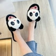 thumbnail image 3 of Gubotare House Slippers For Women Women's Cross Band Soft Plush Slippers, Cozy Open Toe House Shoes for Indoor Outdoor, Lightweigh Breathable Fluffy ry Slides for Women.,Black 6.50, 3 of 5