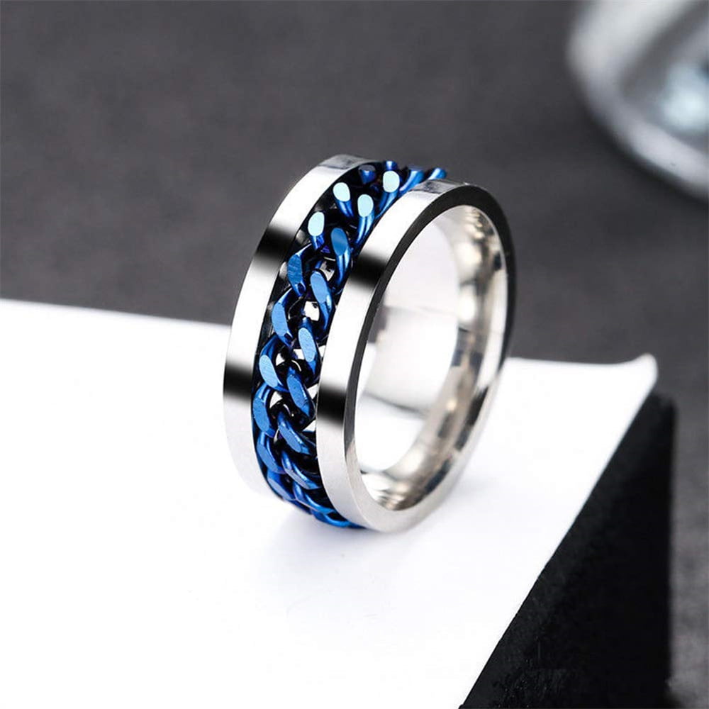 Stainless Steel Men Ring Portable Replacement Anti-rust Decorative  Anti-corrosive Glossy Wood Grain Boys Stylish Glossy Wood Grain Boys Rings  Size 7 - Walmart.ca