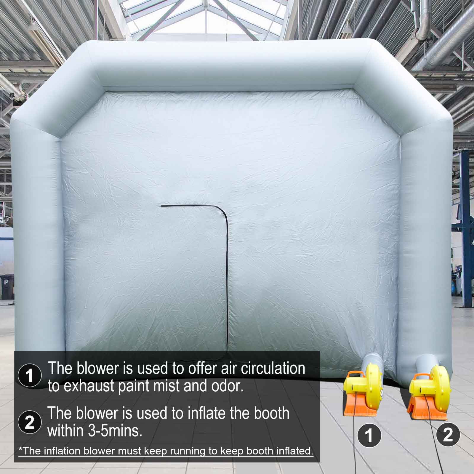 FLAPKWAN 30X20X13FT Inflatable Paint Booth with High-Power Blowers 1100W+950W, Professional Car Painting Workstation Portable Spray Paint Booth with Oversized Air Filter System