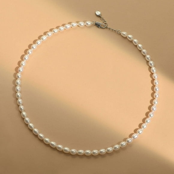 Natural Freshwater Pearl Necklace Women's Clavicle Chain High-quality Versatile Baroque Fashion Jewelry Necklace