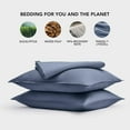thumbnail image 5 of EVERGRACE Tencel Lyocell Cooling Duvet Cover Set Queen Size 3 Piece, 100% Natural Eucalyptus Lyocell Fiber from Austria, Luxury Silky Soft Comforter Cover with 2 Shams, Stormy Blue, 92"x88", 5 of 8