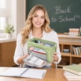 thumbnail image 4 of Large Capacity Pencil Case Big Pencil Pouch Pen Bag With Zipper Cute Pencil Pouches Green, 4 of 7