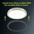 thumbnail image 4 of Green Watt 13.5-In LED Flush Mount Ceiling Light, 5CCT Light Color selectable with additional black finish add-on cover, 4 of 9