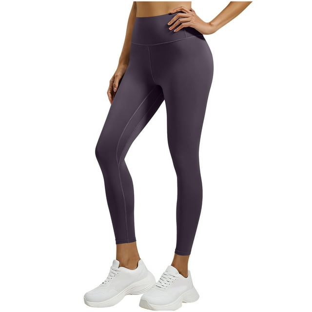 Miqool Womens High Waist Ankle Yoga Leggings Workout Tummy Control Soft Bike Pants with Two Pockets