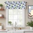 thumbnail image 2 of Summer Marine Life Valance Curtain Watercolor Navy Blue Starfish Crabs Coconut Tree Window Valances Rod Pocket Short Curtains Window Treatments for Kitchen Bedroom Bathroom Laundry 42" x 12", 2 of 9