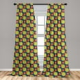 thumbnail image 5 of Ambesonne Retro Curtains, Orange and Green Circles, Pair of 28"x95", Yellow Green Orange, 5 of 5