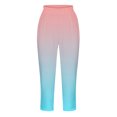 thumbnail image 4 of aidice Yoga Pants for Women Capris Skinny Elastic Waisted Athletic Cropped Workout Pants Gradient Color, 4 of 5