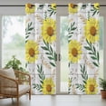 thumbnail image 5 of Outdoor Curtains for Patio Waterproof, Yellow Daisy Outdoor Privacy Panels Grommet, Farmhouse Country Flower Leaf Plant Wood Grain Blackout Outside Curtains for Porch/Cabana 54"x108", 2 Panels, 5 of 8