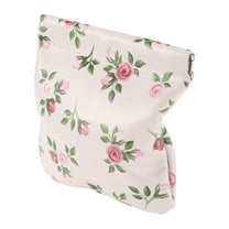 Unique Bargains 1 Pc Women Snap Closure Roses Cosmetic Bag for Business Travel Vacation Pink PU