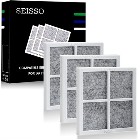 SEISSO 3 Pack LG ADQ73214404 Refrigerator Air Filter (LT120F) Replacement, Compatible Model with LG with Kenmore Elite 9918, 795 and LG ADQ73214402