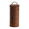 thumbnail image 3 of Toilet Roll Holder Toilet Paper Storage Stand Bathroom Organizer Compact PE Woven Design with Lid for Lavatory Office, 3 of 9