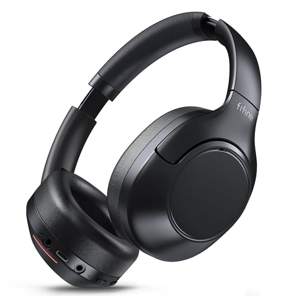 FIFINE X3 Wireless Over-Ear Headphones for iPhone/Mac, Bluetooth Headphones with ANC Noise Cancelling, Transparency Mode, 3.5mm Jack, 65H Playtime