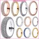 thumbnail image 2 of Anillo brillante para mujer, sortija con corazones brillantes,sortija de Triple fila, Pavé atemporal, círculo transparente, redondo,joyería fina de circonia cúbica transparente, regalo, 2 of 4