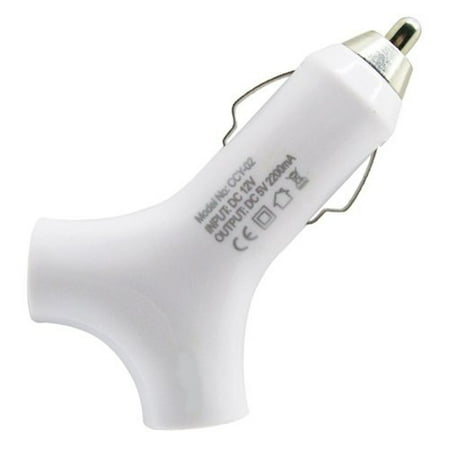 Dc Rapid Mini Charger - Compatible With Samsung Galaxy S10e S10+ S10 - 2.2Amp Rapid Car Charger DC Power Adapter Dual USB Port Compact and Lightweight White L3Z