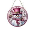 thumbnail image 2 of Cartel colgante de madera de Navidad | Muñeco de nieve y decoración para árbol de Navidad | Decoración festiva de pared plana de madera | Acento de Ambiente Festivo | Ornamento rústico único de, 2 of 6